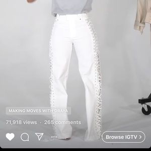 FashionNova Lace by Lace Trousers M White